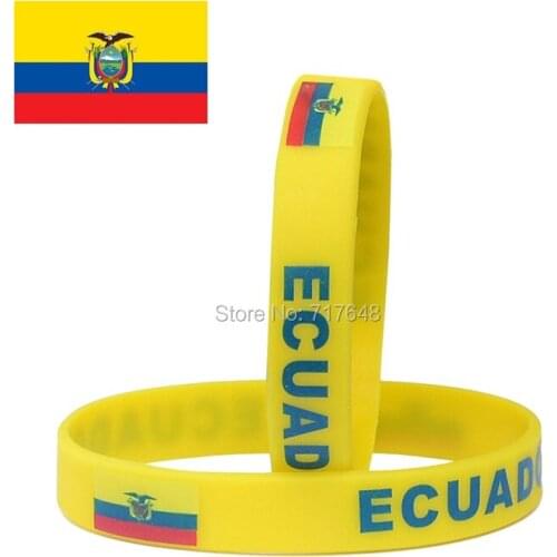 300pcs flag Ecuador wristband silicone bracelets free shipping by FEDEX