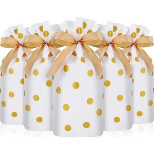 50 Packs Treat Bags with Drawstring Candy Bags, Plastic Favor Bag Drawstring Cookie Bags for Christmas Wedding Party Birthday En