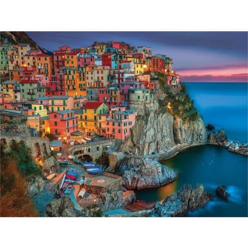 5D DIY Diamond Painting Kits Full Rhinestone Cross Stitch Scenery Mosaic Diamond Arts Ltaly Cinque Terre Home Wall Decor