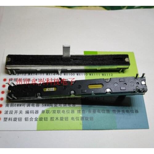 B A10K A10KX2 75mm travel 60mm 8Pins straight sliding potentiometer mixer