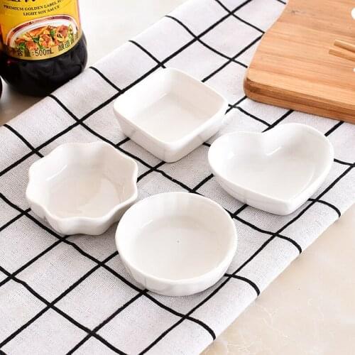 Polygon Square Japanese Style Ceramics Seasoning Dish Plates Sauce Cup Kitchen Seasoning Vinegar Inegar Oil Dispenser Container