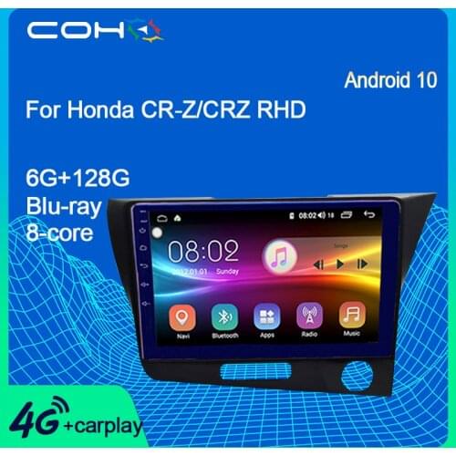 COHO For Honda Cr-Z/Crz Rhd Central Multimidia Video Android Car Radio Screen Android 10.0 Octa Core 6+128G
