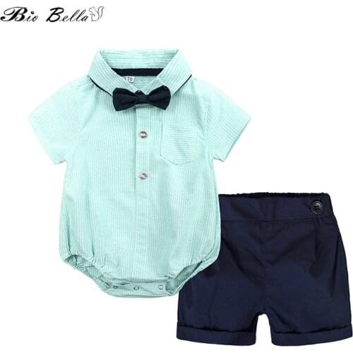 Kids Baby 2019 Summer Boys Clothing Set Fashion Birthday Happy Party Clothing Tops+Pants 2Pcs Clothes Infant Newborn Outfits