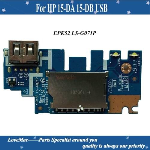 Good quality FOR HP 15-DA 15-DB USB PORT SD card reader BOARD EPK52 LS-G071P works well free shipping