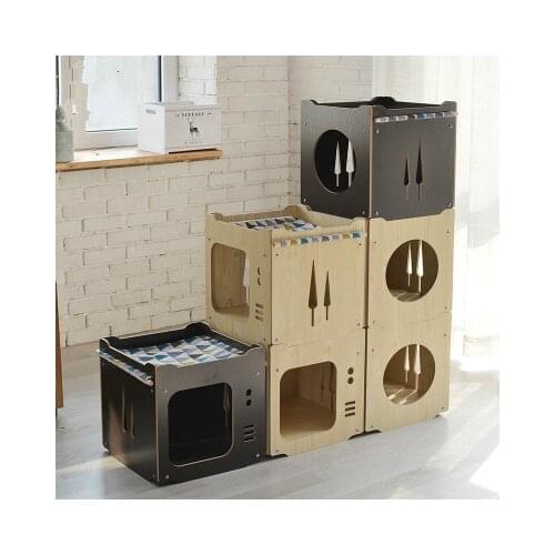 Cat Box Cat Room Stackable Combination Cat Climbing Frame Cat Tree House Building Block Cat Bed Cat Hammock