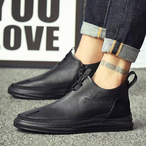 Men Shoes Wool Boots Ankle Waterproof Warm Shoes Male Botas Rubber Short Rainboots Winter Leather Shoes Boots
