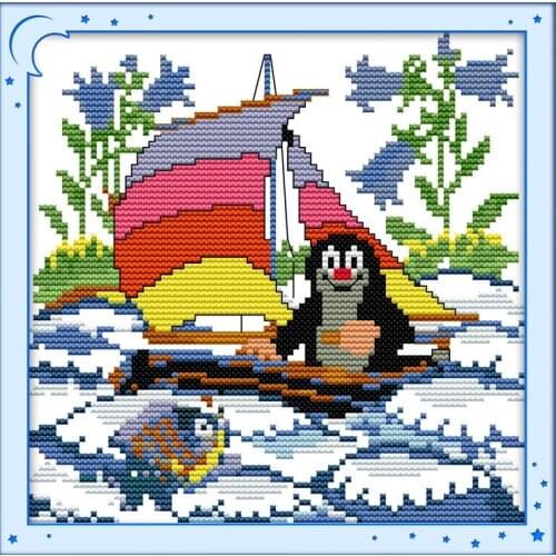 The moles dream(2) cross stitch kit cartoon 14ct 11ct count print canvas stitches embroidery DIY handmade needlework plus