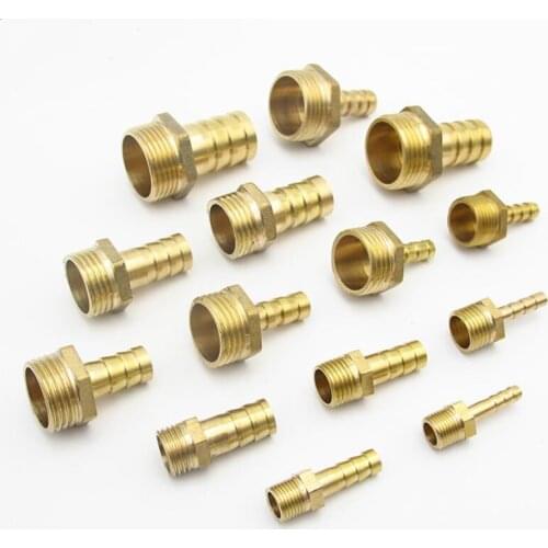 1/8" 1/4" 3/8" 1/2" 3/4" 1" BSP Male Thread Brass Barbed Pipe Fitting Coupler Connector 4/6/8/10/12/14/16/19/20/25mm Hose Barb