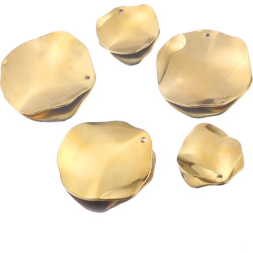 10pcs/lot Gold Stainless Steel Irregular Earrings Format Charms Pendants DIY Connection Keychain Jewelry Making Accessories