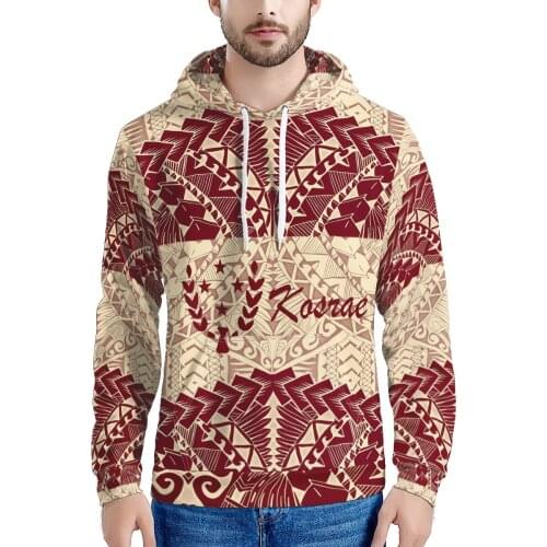 2021 NEW Long Sleeve Coat Polynesian Traditional Tribal Print Mens Sweatshirts Casual Customized Hoodie For Male Hoodies