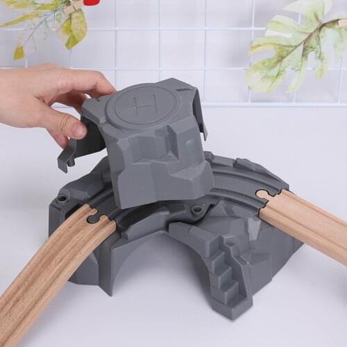 NEW Plastic Simulation Double-layer Tunnel Cave Compatible Thomas Biro Wooden Train Track Railway Slot Toys for Children Gifts