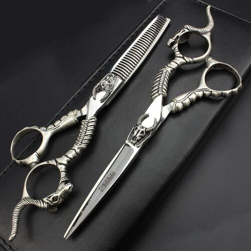 NEW design with Demon skull of Hairdressing scissors set Cutting Scissors and Thinning Scissors made in taiwan with 440C steels
