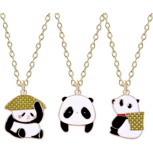 Panda Penddants&Necklaces Stainless Steel Chains Vintage Charms Chokers Necklaces Men Women DIY Statement Necklaces Dropshipping