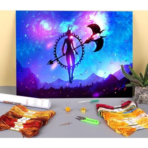 Scenery The Guardian Printed Canvas 11CT Cross Stitch Set DIY Embroidery DMC Threads Handicraft Sewing Knitting Jewelry