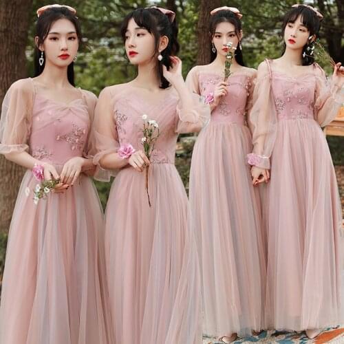 Bridesmaids Dresses Illusion Strapless Pleat Embroidery Half Appliques Lace Tulle Off The Shoulder Women Wedding Party Gown E327