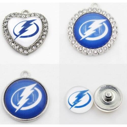 Ice Hockey Sport Tampa Bay Charms Lightning Dangle Charms Mix Style DIY Pendant Bracelet Necklace Earrings Jewelry Accessories