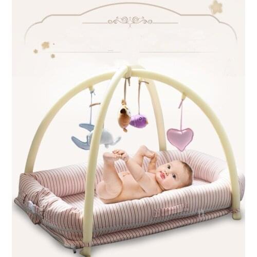 Portable Bed Pure Cotton Gauze Baby Blanket Baby Crib Baby Bed Newborn Baby Sleeping Crib with Mosquito Net Toy