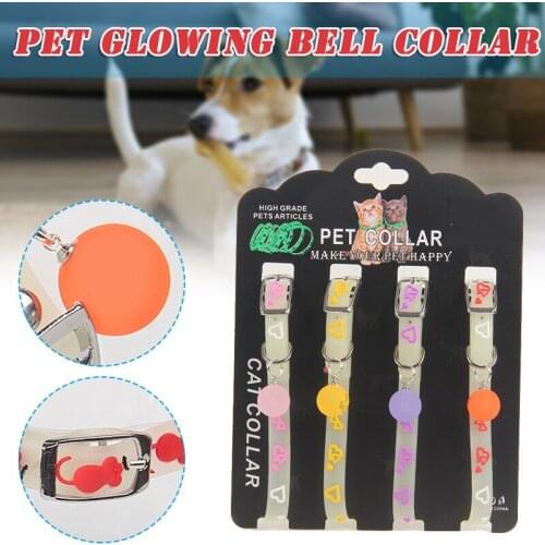 Adjustable Glowing Pet Collars Luminous Rubber Neck Ring Cat Dog Accessories GQ