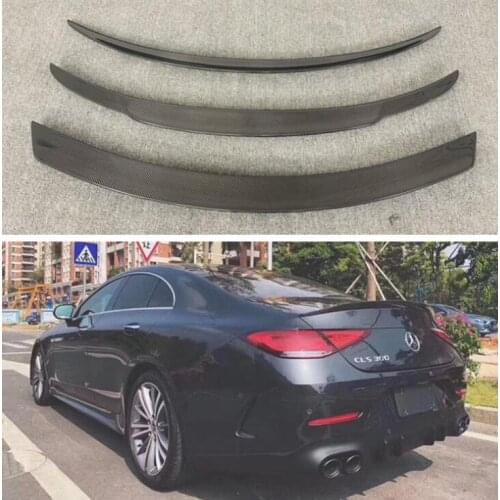 High Quality REAL CARBON FIBER REAR TAIL WING TRUNK LIP SPOILER FOR Mercedes Benz W257 CLS260 CLS300 CLS350 CLS63 (3 Styles)