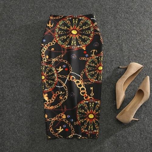 Womens Cartoon Pencil Skirts Boom! Letters Print Skirt Holographic Bohemia High Waist Slim Midi Split Sexy Female Falda LS081