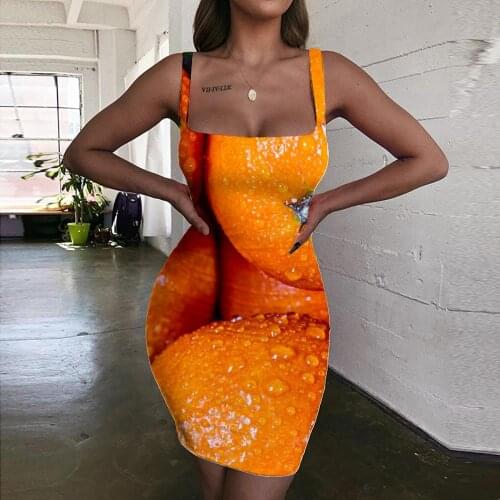 Giyu Brand Novelty Dresses Women Fruit 3d Print Food Bodycon Dress Harajuku Vestido Sexy Womens Clothing Summer Vintage Beach
