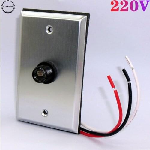 220V Outdoor Hardwired Post Eye Light Control and Wall Plate, Metallic Finish,Silver