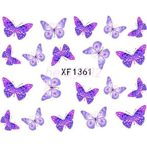 3D Butterfly Nail Art Stickers Adhesive Sliders Water Transfer Paper Decal Manicure Colorful DIY Decorations