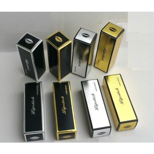 50pcs 2.5*2.5*7.8cm gold lipstick box black oil Storage Box 350gsm card jewelry box