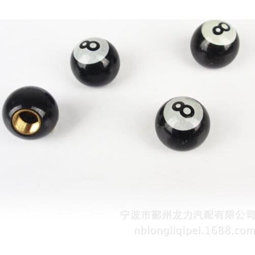 500pcs/lot Car /bicycle Black POOL 8 BALL Car Wheel Tyre Air Valve Dust Caps Wheel Rim