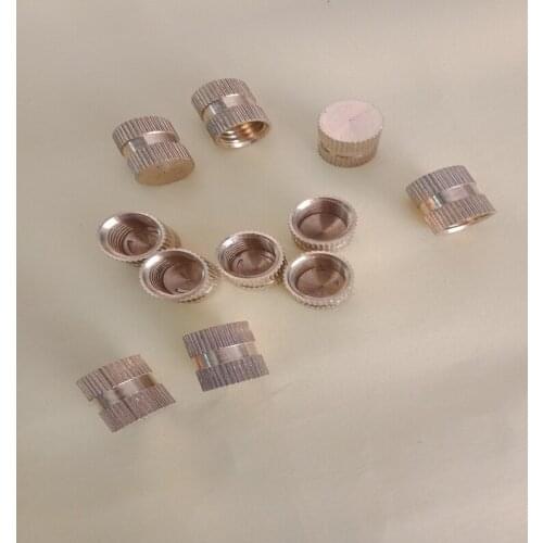 Free delivery B type blind hole copper insert nut knurled copper cap injection copper nut D6.3 * M4 *L 5 6 7 8 10 12 14 16
