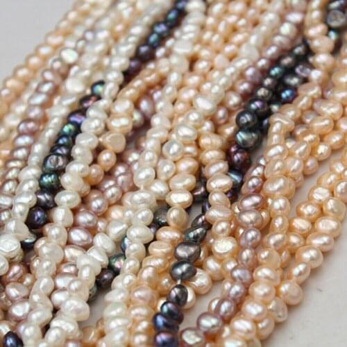 5mm/6mm/7mm/8mm/9mm Irregular Real Freshwater Pearl Beads Chain Craft For DIY Making Wedding Party Decoration Party 4 Colors