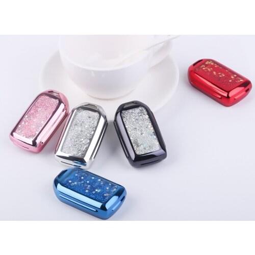 2019 TPU Quicksand Car Key Case For Civic For HR-V CRV Odyssey Accord 2013-2017 Fashion Collocation Crystal Auto Key Shell Chain