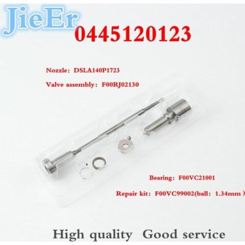 CR Overhaul Repair Kits Fuel Injector DSLA140P1723 Vlave F00RJ02130 FOORJ03484 for Injection Parts 0445120123