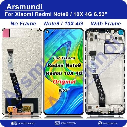 Original 6.53'' For Xiaomi Redmi Note 9 Lcd Screen Tested LCD Display Touch Screen Replacement for Xiaomi Redmi Note9 10X 4G