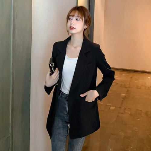 Elegant Office Ladies Workwear Blazer Long Sleeve Blazer Women Suit Womens Business Suits All-match women Long Blazers Jackets