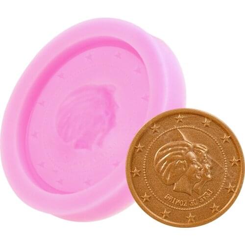 Round Coin Silicone Fondant Molds Cookie Cake Baking Moulds Sugarcraft Chocolate Candy Mold DIY Cake Decorating Tool