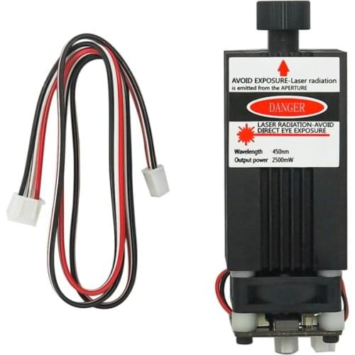 2500mw Laser Module 450NM Focusing Blue Laser Head Engraving Machine Tools 2.5W Laser Tube