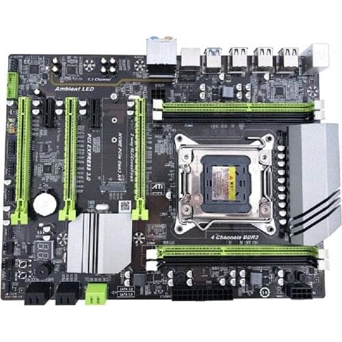 X79T Mining Motherboard LGA 2011 CPU Socket PCI-E USB 3.0 M.2 SATA Interface DDR3 x 4 Memory Slot for Desktop Computer