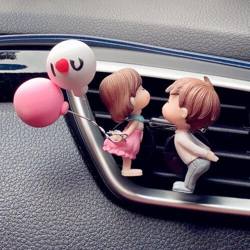 Cute Couple Girl Boy Car Air Vent Freshener Essential Oil Perfume Clip Car Diffuser Vent Clip Decor Auto Interior Accessories