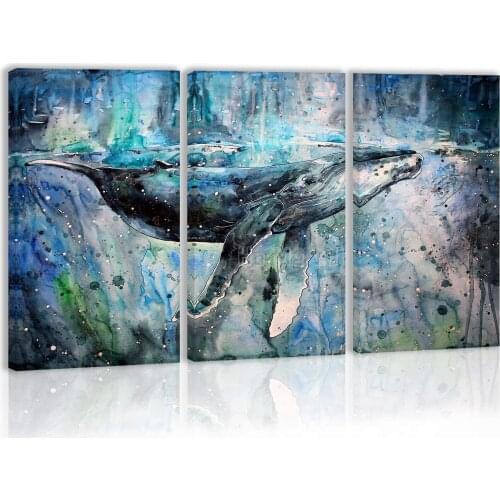 Blue Whale Wall Art Decor Modern Canvas Painting Prints Pictures Home Decor For Living Room Dining Room Bedroom