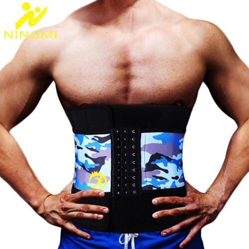 NINGMI Neoprene Sauna Belt Shapewear Slim Waist Trainer Body Shaper for Men Weight Loss Corset Slimming Underwear Girdle Cincher