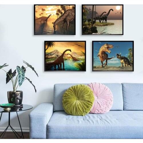 Park Dinosaur World Movie Poster Jurassic World Retro Canvas Painting Poster Wall Stickers Home Decoration Wall Decor