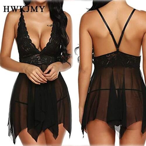 Sexy Sleepwear Large Size Night Dress Lingerie Plus Size Women Front Closure Nightwear Sexy Lace Temptation Underwear Nightdress