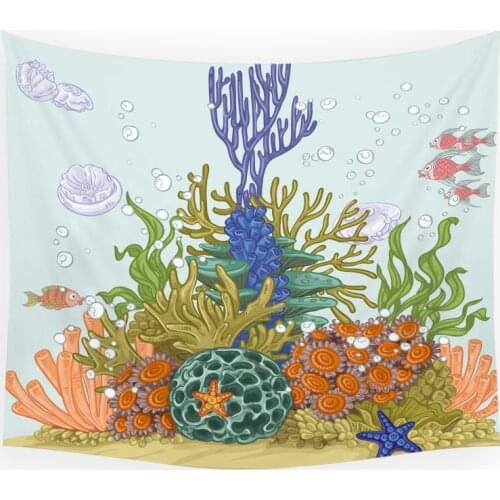 Underwater whale coral tapestry tapestry psychedelic macrame wall hanging home decoration wall mexican tapestry anime tapestry
