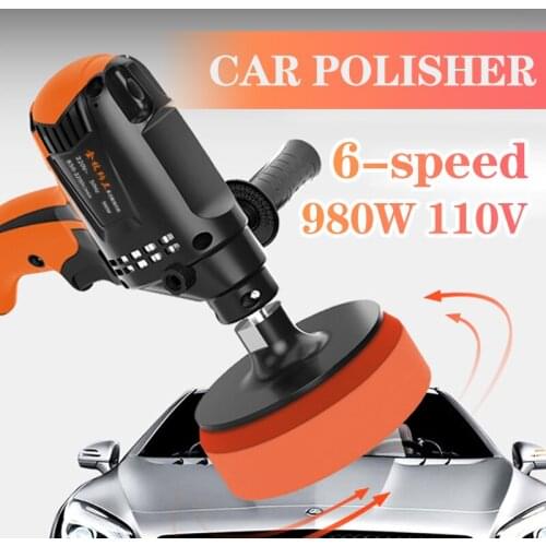 980W Electric Car Polisher Polishing Machine Six Gears Adjustable Speed Car Electric Polisher Waxing Machine Angle Grinder Tools