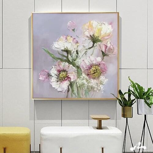 Drop-shipping Hand Painted Wall Art Canvas Oil Paintings Wall Picture For Living Room Decor Art Abstract Knife Flower Painting