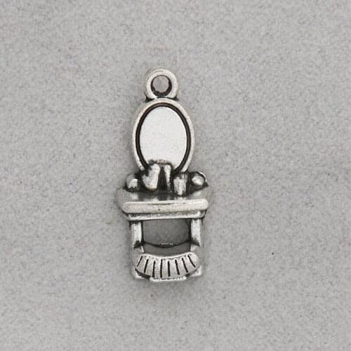 RAINXTAR Alloy Single Sided Cosmetic Dresser Charms Daily Furniture Pendant Charms For Lady 10*20mm 20pcs AAC1185