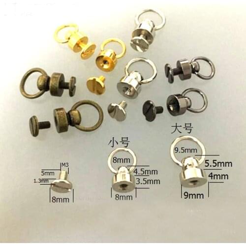 Pure copper belt ring and still head nipple nail bag accessories handmade nipple buckle leather decorative wallet hardware hoist