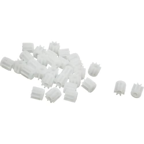 SHGO Hot 30Pcs 0.5 Modulus 8 Teeth Plastic Gear Cog for 2mm Toy Car Motor Shaft