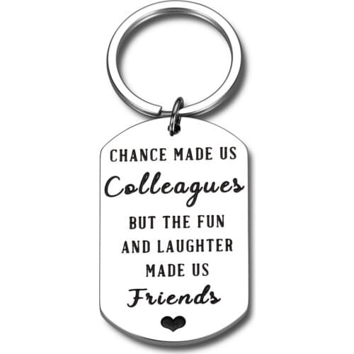 Thank You Christmas Keychain Gifts for Coworker Leaving Chance Made Us Colleagues But Craziness Made Us Friends Keyring